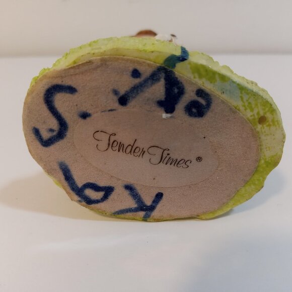 Tender Times Figurine Little Girl With Cat Blue Pink 4.5" Resin Felt Bottom - Picture 7 of 7